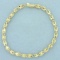 8 Inch Designer 3d Link Diamond Cut Bracelet In 10k Yellow Gold