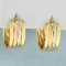 Tri-tone Hoop Earrings In 18k Yellow, White, And Rose Gold