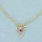 Ruby Heart Pendant On Chain Necklace In 14k Yellow Gold