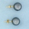 10mm Obsidian Ball Stud Earrings In 14k Yellow Gold