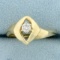 Diamond Solitaire Eye Design Ring In 14k Yellow Gold