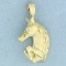 Designer Maurice Katz Diamond Horse Pendant In 14k Yellow Gold
