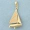 Sail Boat Pendant In 14k Yellow Gold