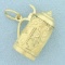 Mechanical Beer Stein Pendant In 14k Yellow Gold