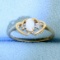 Vintage Opal And Diamond Heart Ring In 10k Yellow Gold