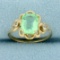 Green Quartz Vintage Ring In 10k Yellow Gold