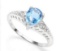 1.4ct Sky Blue Topaz & Diamond Ring In Sterling Silver