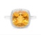 Huge 4ct Cushion Cut Citrine & Diamond Ring In Sterling Silver