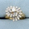Vintage 1/2ct Tw Diamond Spiral Design Ring In 14k Yellow Gold