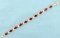 15ct Lab Ruby And Diamond Bracelet In 10k Yellow Gold