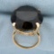 Vintage 50ct Smoky Topaz Statement Ring In 18k Yellow Gold