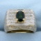 Vintage 2ct Tw Chrome Tourmaline And Diamond Ring In 14k Yellow Gold