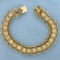 Designer Heart Link Charm Bracelet In 14k Yellow Gold