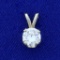 2/3ct Round Brilliant Diamond Solitaire Pendant In 14k White Gold
