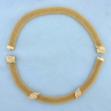 Designer Combination Diamond Choker Necklace Double Bracelet Set In 14k Yellow Gold
