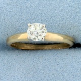 Antique 1/2ct Old European Cut Diamond Solitaire Engagement Ring In 14k Yellow Gold