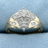 1/2ct Tw Diamond Cluster Ring In 10k Yellow Gold