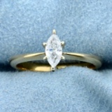 1/3ct Diamond Solitaire Engagement Ring In 14k Yellow And White Gold