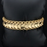 Wide Designer Link Bracelet In 18k Yellow Gold