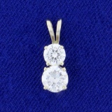 2-stone Diamond Pendant .85ct Tw In 14k White Gold