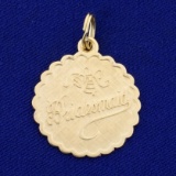 Engravable Bridesmaid Disc Pendant Or Charm In 14k Yellow Gold