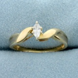 1/4ct Marquise Diamond Solitaire Engagement Ring In K Yellow Gold