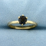 2/3ct Solitaire Natural Alexandrite Ring In 14k Yellow Gold