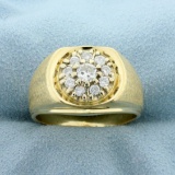 .6ct Tw Diamond Target Design Ring In 14k Yellow Gold