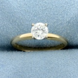 2/3ct Diamond Solitaire Engagement Ring In 14k Yellow And White Gold