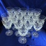 19-piece Set Royal Brierley Gainsborough Cut Crystal Claret Wine Glasses