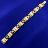 Unique Designer Link Bracelet In 14k Yellow And White Gold