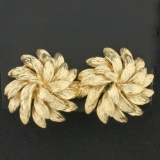 Leaf Nature Design Earrings For Non-pierced Ears In 14k Yellow Gold