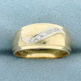 Waive Design Diamond Band Ring In 14k Yellow And White Gold