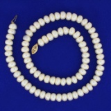 8.2mm Mabe Pearl Strand Necklace With 14k Yellow Gold Clasp