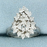 1ct Tw Diamond Pear Shaped Cluster Ring In 14k White Gold