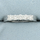 Men's 3/4ct Tw 5 Stone Diamond Wedding Or Anniversary Ring In 14k White Gold