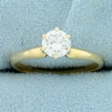 2/3ct Solitaire Diamond Engagement Ring In 14k Yellow Gold
