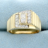 Men's 1ct Tw Diamond Ring In 14k Yellow Gold