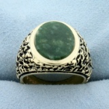 8ct Jade Solitaire Ring In 14k Yellow Gold