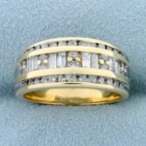 3/4ct Tw Channel-set Diamond Wedding Or Anniversary Band Ring In 10k Yellow Gold