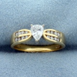 2/3ct Tw Pear Diamond Engagement Ring In 14k Yellow Gold