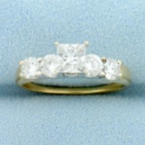 1.5ct Tw Princess Diamond Engagement Ring In 14k Yellow Gold
