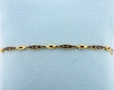 Vintage Thin Enamel Bracelet In 18k Yellow Gold