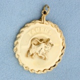 Astrology Taurus The Bull Pendant In 14k Yellow Gold