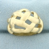 Woven Design Ring In 14k Yellow Gold