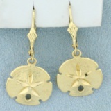 Sand Dollar Earrings In 14k Yellow Gold