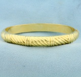 Unique Rope Design Bangle Bracelet In 14k Yellow Gold