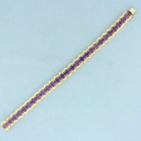 13ct Tw Amethyst Line Bracelet In 14k Yellow Gold