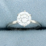 Over 1.5ct Diamond Solitaire Engagement Ring In 18k White Gold