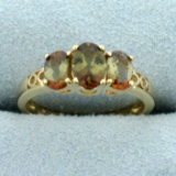 2ct Tw Andalusite Three-stone Ring In 14k Yellow Gold